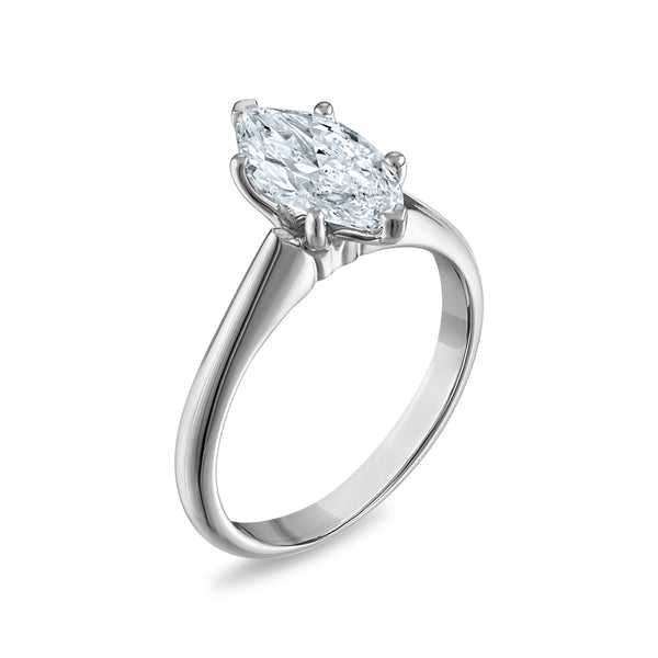 Signature Certificate 8X EcoLove 1-1/2 CTW Lab Grown Diamond Solitaire Engagement Ring in 14KT White Gold