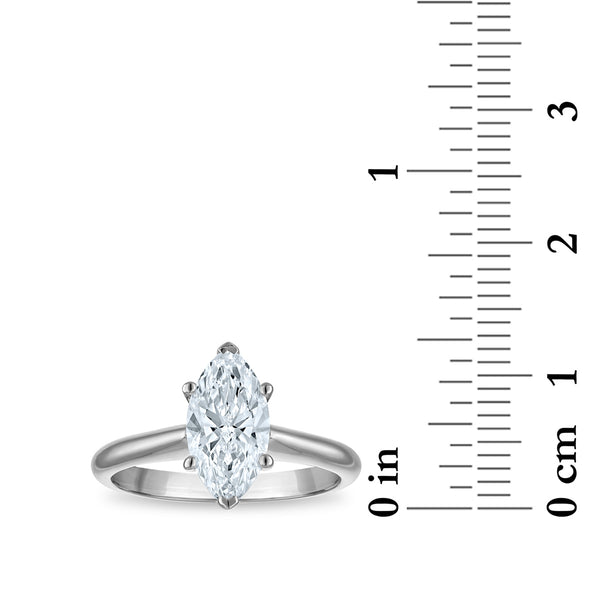 Signature Certificate 8X EcoLove 1-1/2 CTW Lab Grown Diamond Solitaire Engagement Ring in 14KT White Gold