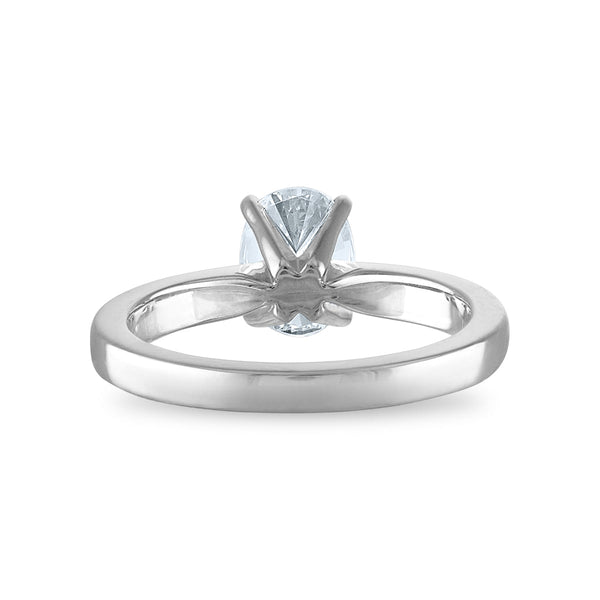 Signature Certificate EcoLove 1 CTW Oval Lab Grown Diamond Solitaire Engagement Ring in 14KT White Gold