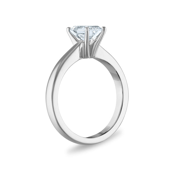 Signature Certificate EcoLove 1 CTW Emerald Shape Lab Grown Diamond Solitaire Engagement Ring in 14KT White Gold