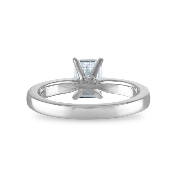 Signature Certificate EcoLove 1 CTW Emerald Shape Lab Grown Diamond Solitaire Engagement Ring in 14KT White Gold