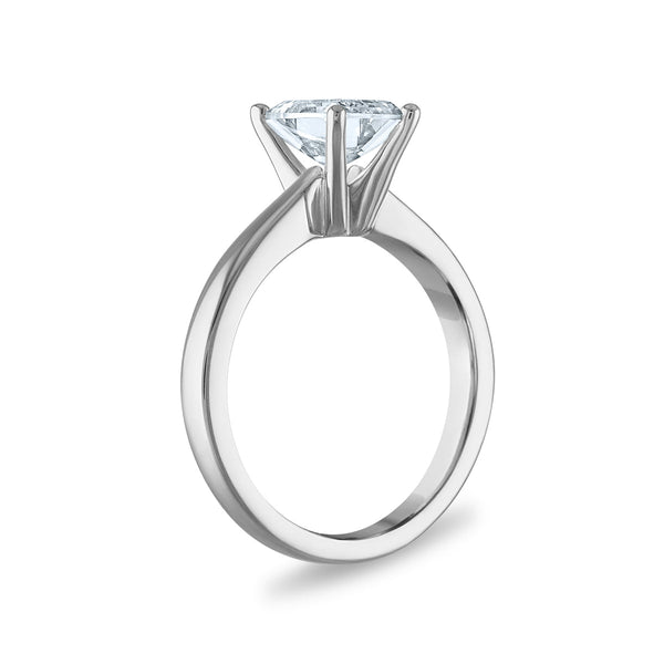 Signature Certificate EcoLove 1-1/2 CTW Emerald Shape Lab Grown Diamond Solitaire Engagement Ring in 14KT White Gold