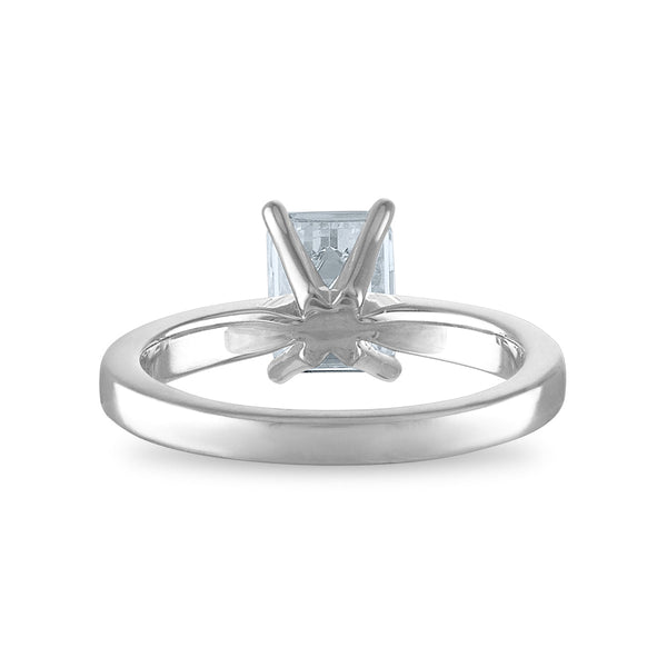 Signature Certificate EcoLove 1-1/2 CTW Emerald Shape Lab Grown Diamond Solitaire Engagement Ring in 14KT White Gold