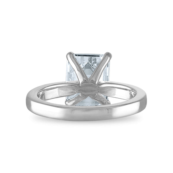 Signature Certificate EcoLove 2 CTW Emerald Shape Lab Grown Diamond Solitaire Engagement Ring in 14KT White Gold