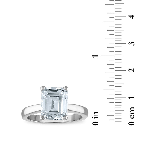 Signature Certificate EcoLove 2 CTW Emerald Shape Lab Grown Diamond Solitaire Engagement Ring in 14KT White Gold