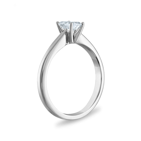 Signature Certificate EcoLove 1/2 CTW Emerald Shape Lab Grown Diamond Solitaire Engagement Ring in 14KT White Gold