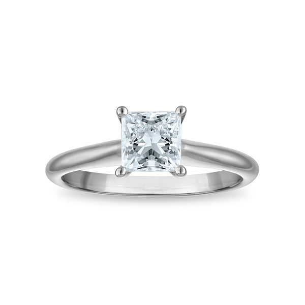 Signature Certificate 8X EcoLove 1 CTW Lab Grown Diamond Solitaire Engagement Ring in 14KT White Gold