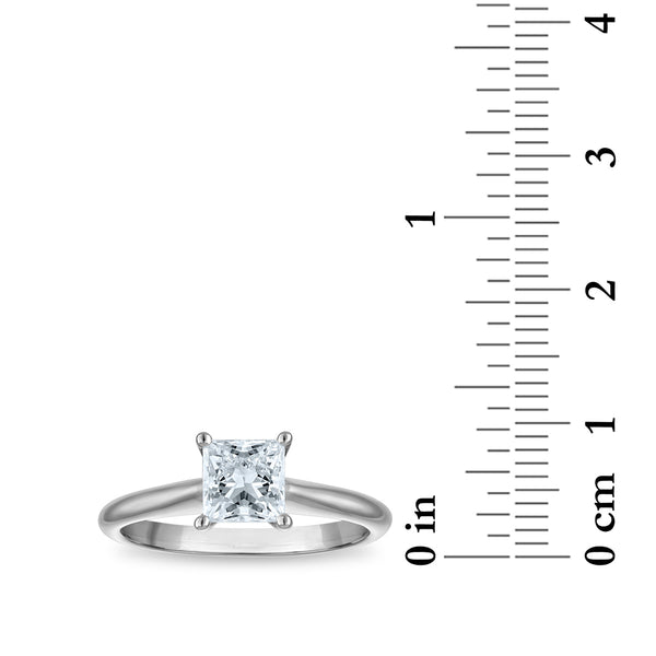 Signature Certificate 8X EcoLove 1 CTW Lab Grown Diamond Solitaire Engagement Ring in 14KT White Gold