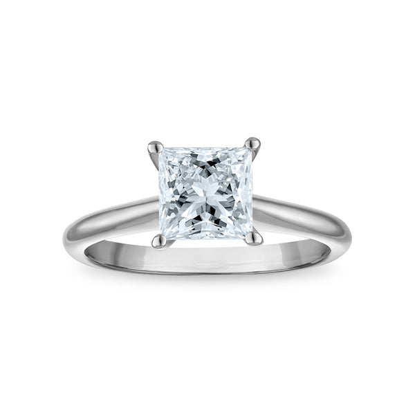 Signature Certificate 8X EcoLove 1-1/2 CTW Lab Grown Diamond Solitaire Engagement Ring in 14KT White Gold
