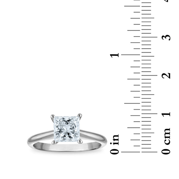 Signature Certificate 8X EcoLove 1-1/2 CTW Lab Grown Diamond Solitaire Engagement Ring in 14KT White Gold
