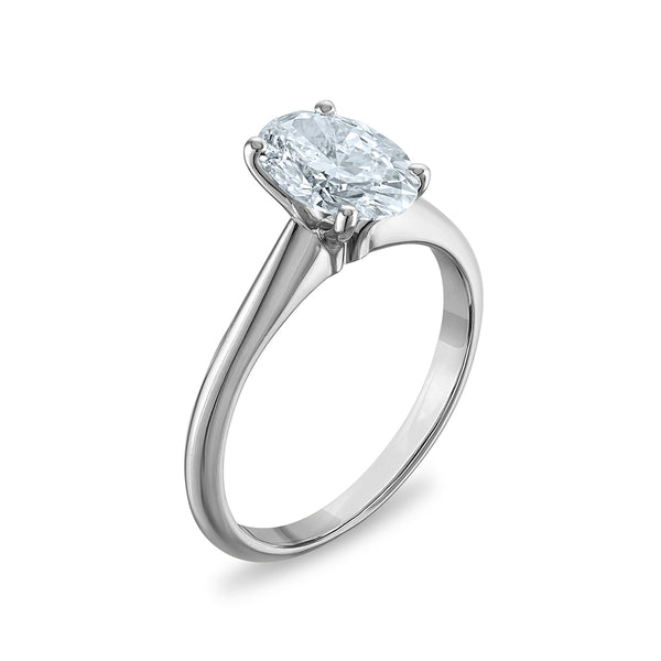 Signature Certificate 8X EcoLove 1-1/2 CTW Lab Grown Diamond Solitaire Engagement Ring in 14KT White Gold
