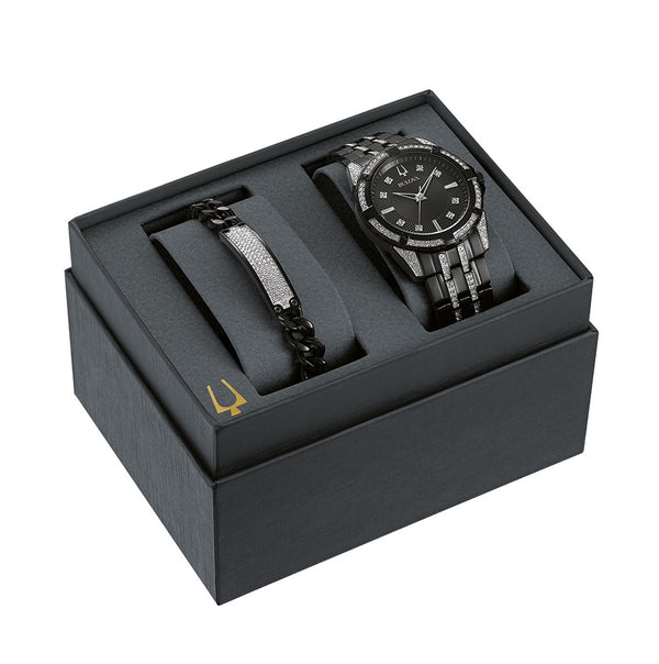 Classic Crystal Watch and ID Bracelet Set. 98K109