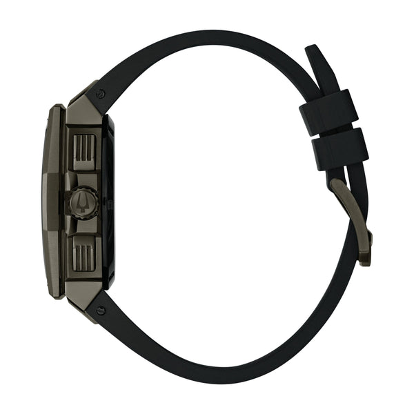 Bulova Precisionist Watch with 45X47MM Black Round Dial and Rubber Strap. X Sport 98B358