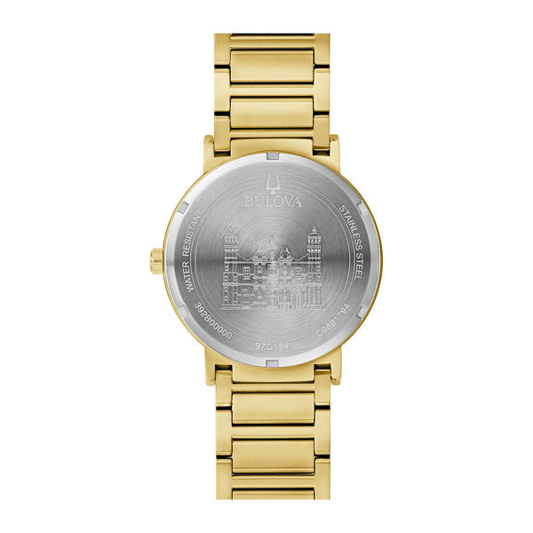 Bulova 42MM Black Guadalupe Natural Diamond Dial Watch. 97D134