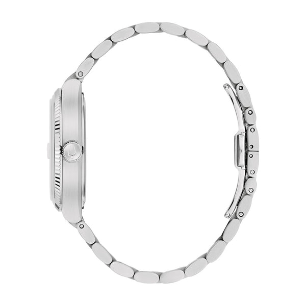 Bulova Super Seville with 38MM Green Cushion Shaped Dial and Stainless Steel Band. 96B439