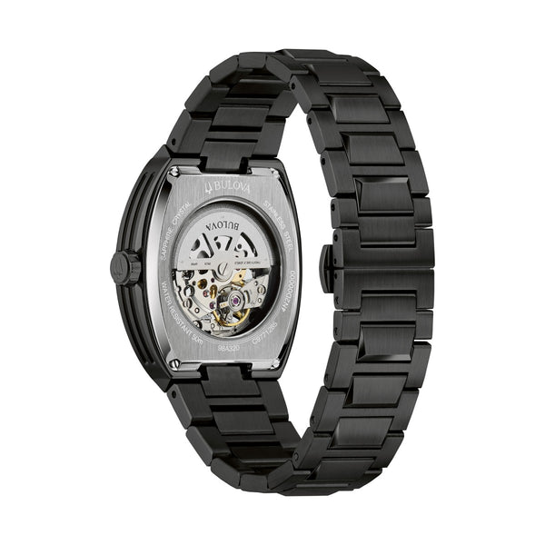 Bulova Maquina Automatic with 40MM Skeleton Dial Black Case. 98A320