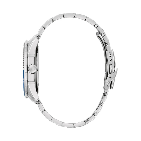 Bulova 42MM Blue Bezel Stainless Steel Watch.  98B441