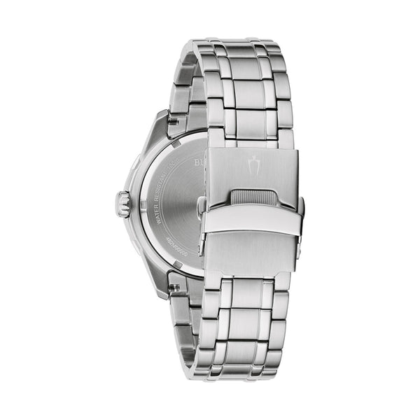 Bulova 42MM Blue Bezel Stainless Steel Watch.  98B441