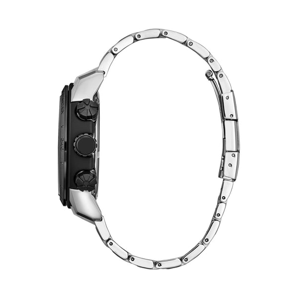 Citizen Brycen Stainless Steel Black Bezel Chronograph Watch. CA4188-81A