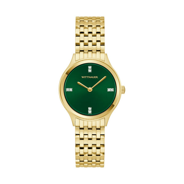 Wittnauer Black Tie Green Diamond Dial Stainless Steel Watch. WN4122