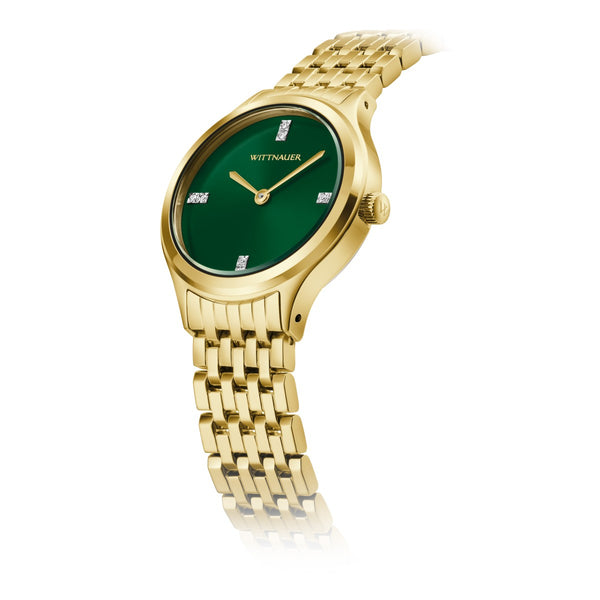 Wittnauer Black Tie Green Diamond Dial Stainless Steel Watch. WN4122