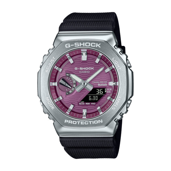 G-Shock Bluetooth Connected with 49X44MM Burgundy Octagon Dial Resin Band Strap. GBM2100A-4B Solar