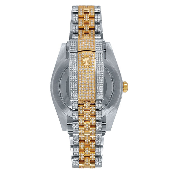 Pre-Owned Rolex Two-Tone Steel & 18K Yellow Gold Datejust II with 41X41 MM Diamond Dial. Pave Diamond