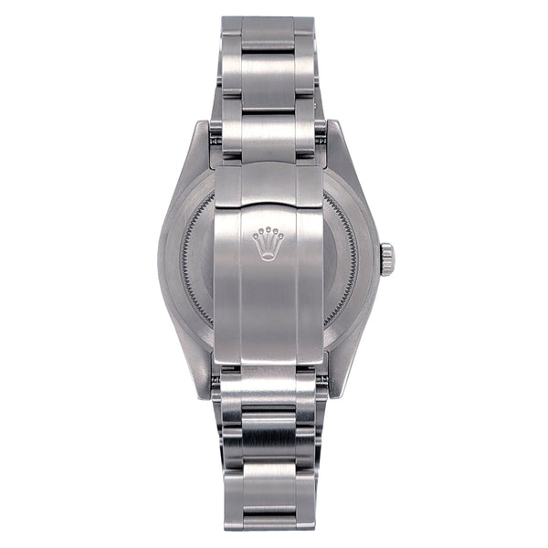 Pre-Owned Rolex White Stainless Steel Oyster Perpetual with 39X39 MM Grey Round Dial. 114300