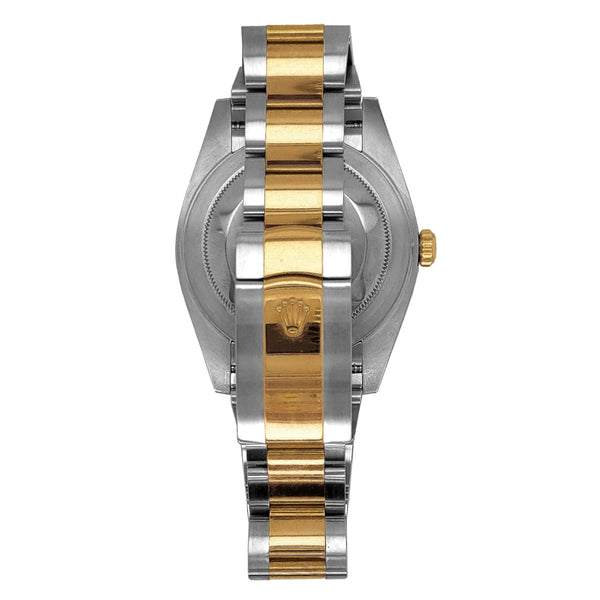 Pre-Owned Rolex Two-Tone Steel & 18K Yellow Gold Datejust with 36X36 MM Champagne Round Dial. 126233-Golden Palm