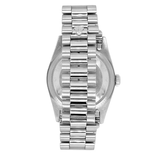 Pre-Owned Rolex Silvertone 18KT Gold Presidential Silvertone Diamond Dial. 218239