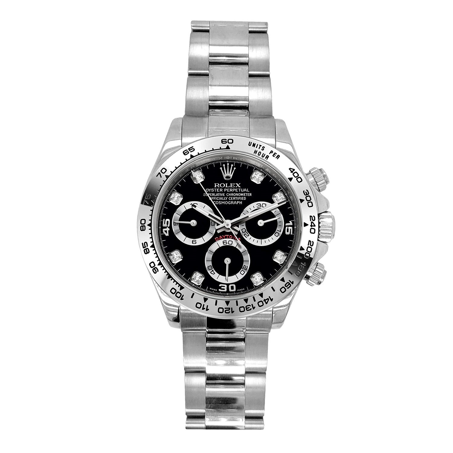 Pre-Owned Rolex 14KT White Gold Daytona with 40MM Diamond Dial. 116509