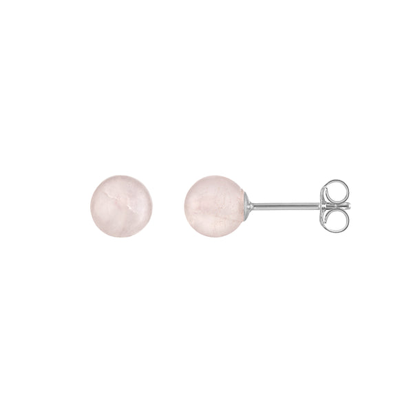 Jade Rose Quartz and Onyx Earrings Set in Sterling Silver