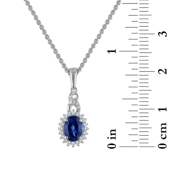 Sterling Silver Created Blue and White Sapphire 3 Piece Set