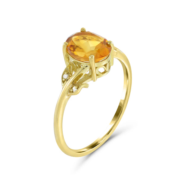 Yellow Citrine Fashion Ring in 925 Silver