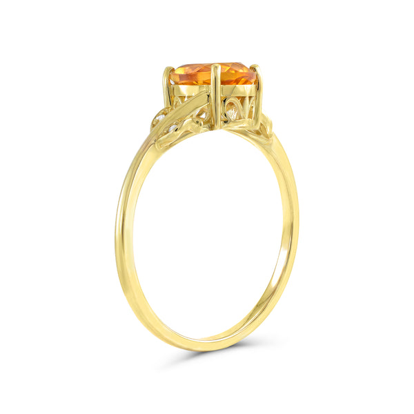 Yellow Citrine Fashion Ring in 925 Silver