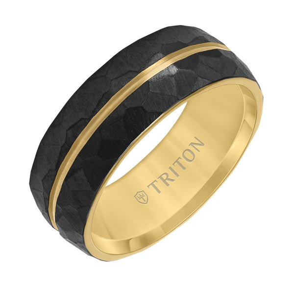 Triton 8MM Two-Tone Titanium Wedding Band. Size 10