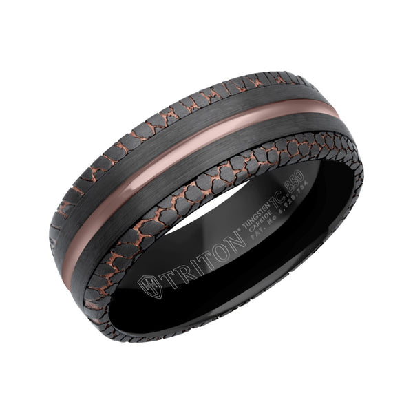 Triton 8MM Black Tungsten Wedding Band. Size 10
