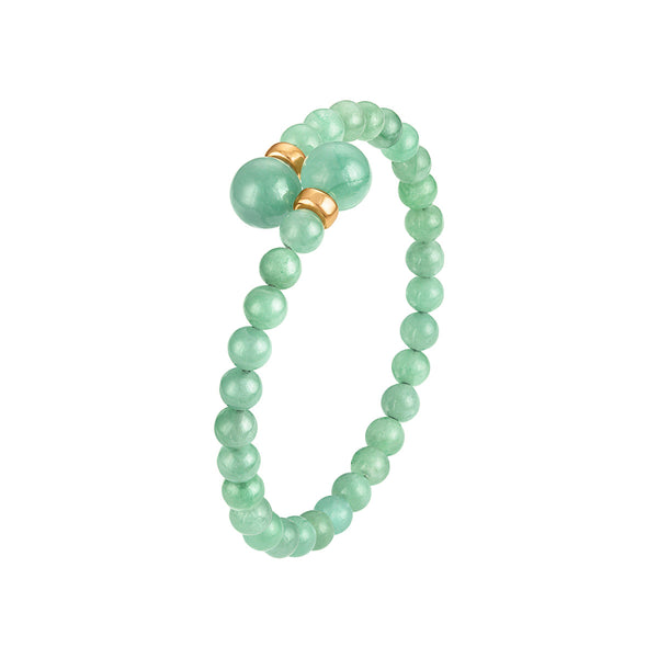 Green Jade Bangle Bracelet in 925 Silver