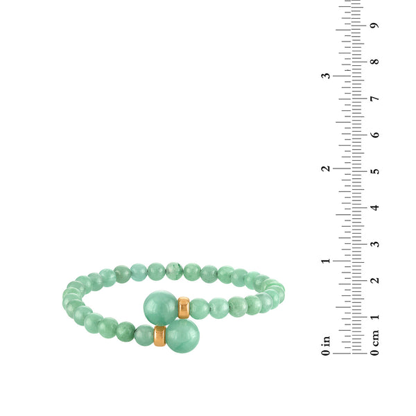 Green Jade Bangle Bracelet in 925 Silver
