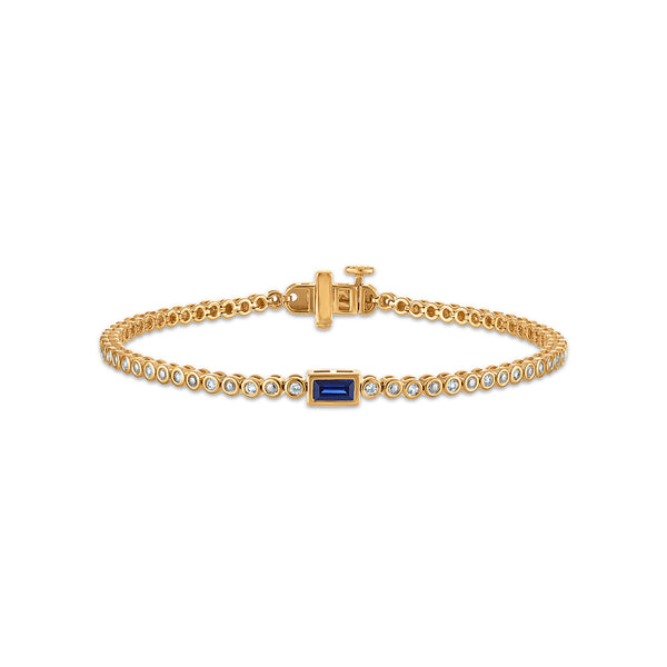 Blue Blue Sapphire Tennis Bracelet in 925 Silver