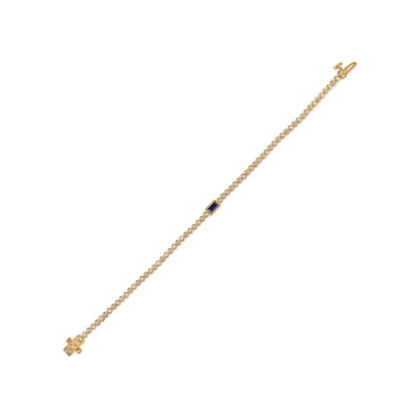 Blue Blue Sapphire Tennis Bracelet in 925 Silver
