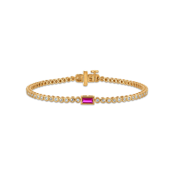 Red Ruby Tennis Bracelet in 925 Silver