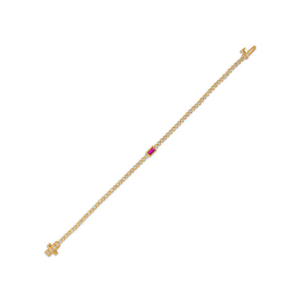 Red Ruby Tennis Bracelet in 925 Silver