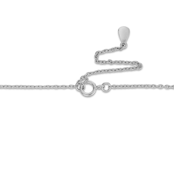 Black Agate 18-inch Clover Pendant in Sterling Silver