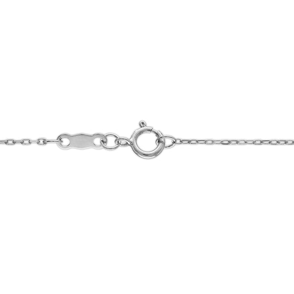 5MM Round Aquamarine and White Sapphire Birthstone Flower Halo Pendant in Sterling Silver
