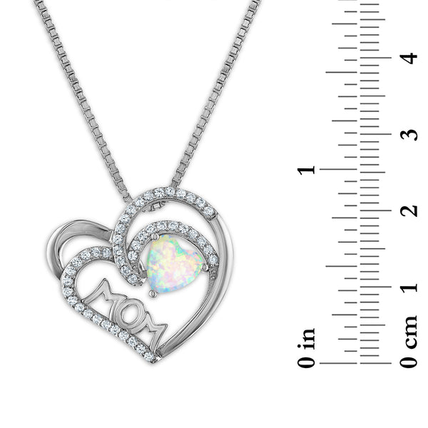 White Opal Hearts & Symbols Pendant in 925 Silver