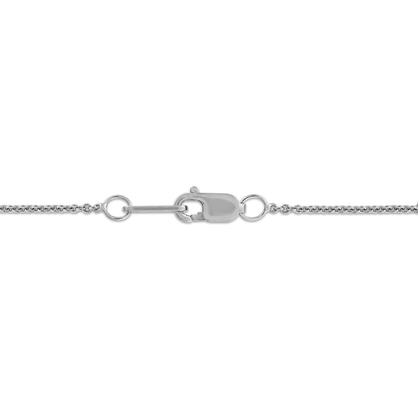 Created Blue Sapphire and Diamond 18-inch Cross Pendant in Sterling Silver