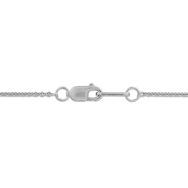 Created Pink and White Sapphire 18-inch Heart Pendant in Sterling Silver