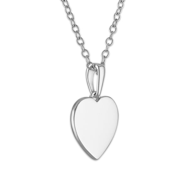 Crushed Pink Sapphire 18-inch Heart Pendant in Sterling Silver