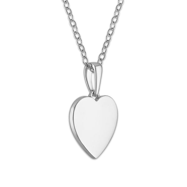 Crushed Blue Sapphire 18-inch Heart Pendant in Sterling Silver